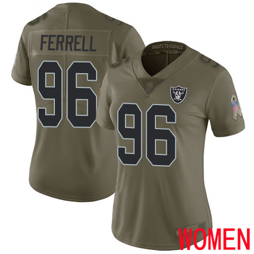 Oakland Raiders Limited Olive Women Clelin Ferrell Jersey NFL Football #96 2017 Salute to Service Jersey->youth nfl jersey->Youth Jersey